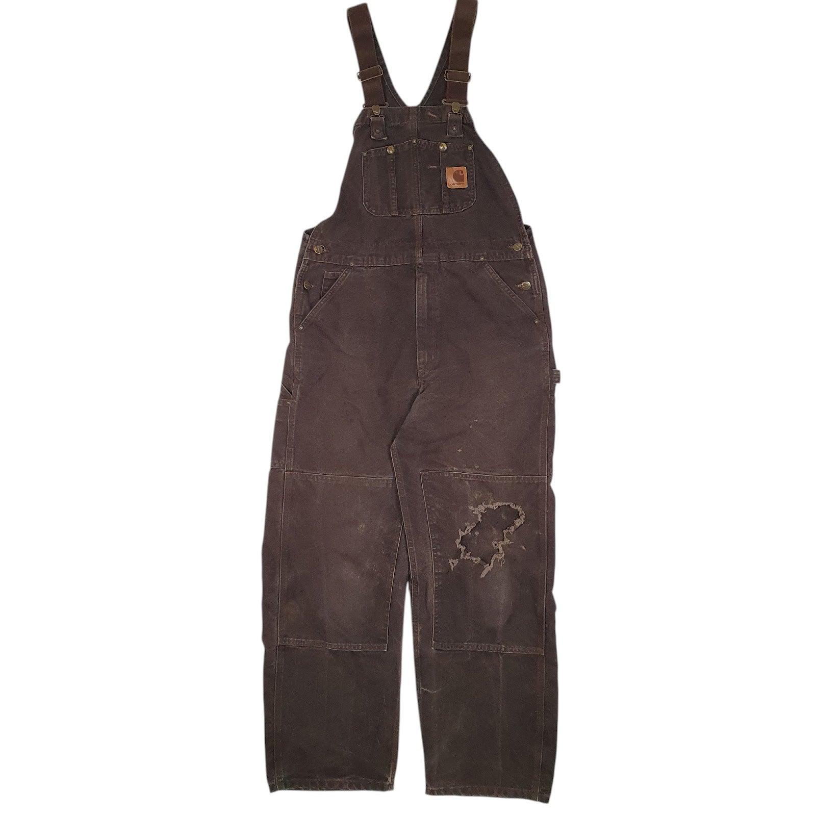 Mens Brown Carhartt R06 DKB Dungaree Trousers