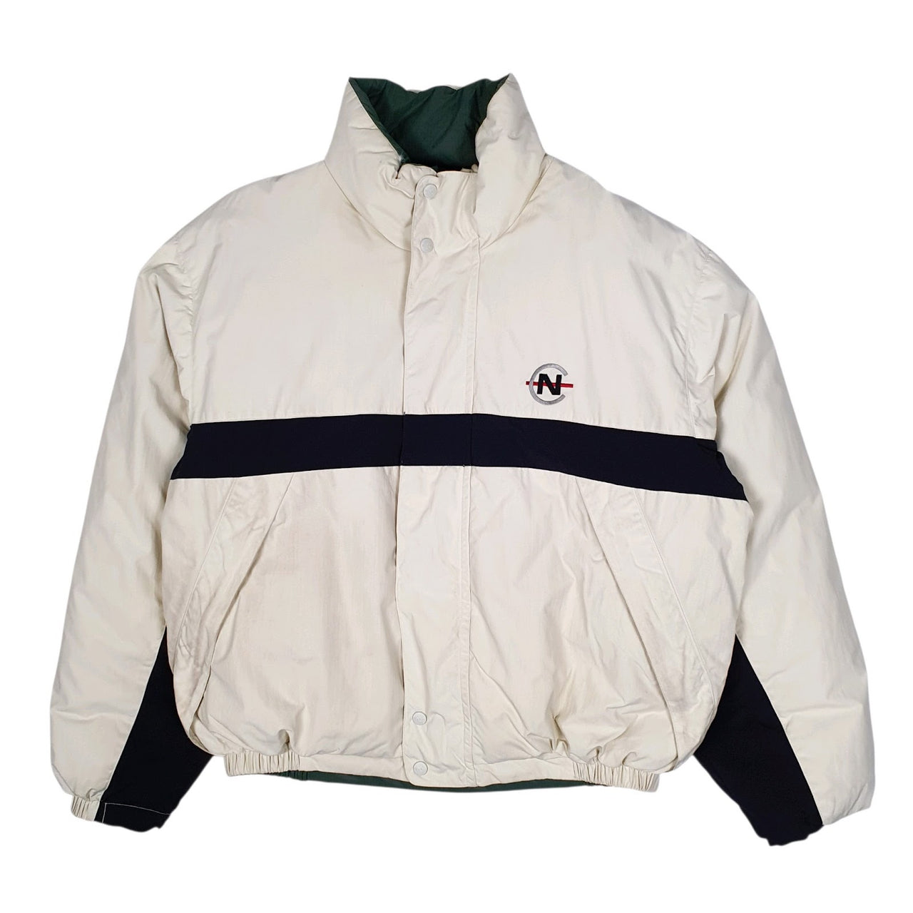 Mens Cream Nautica Competition Reversible  Coat