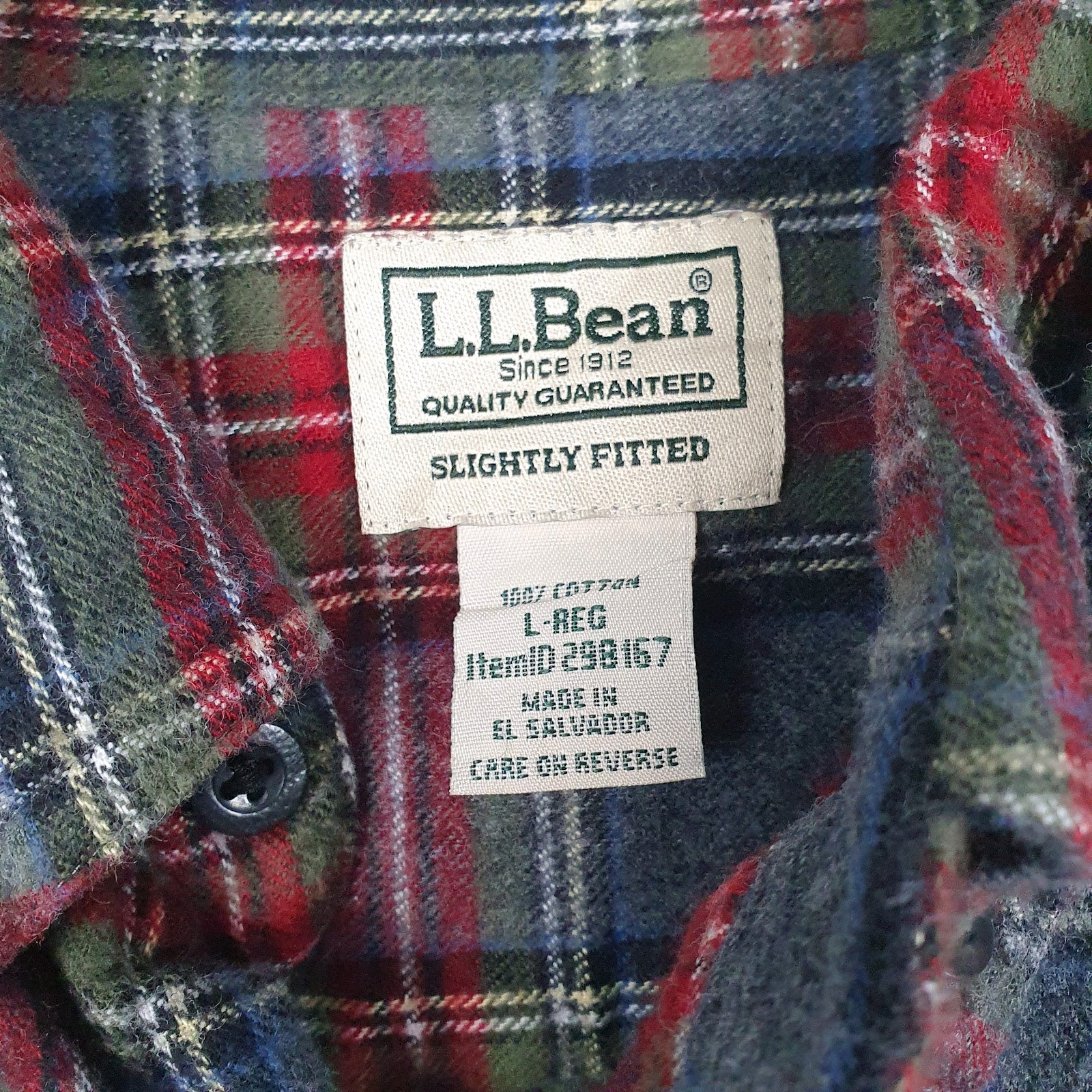 Mens Grey L.L.Bean Flannel  Shirt