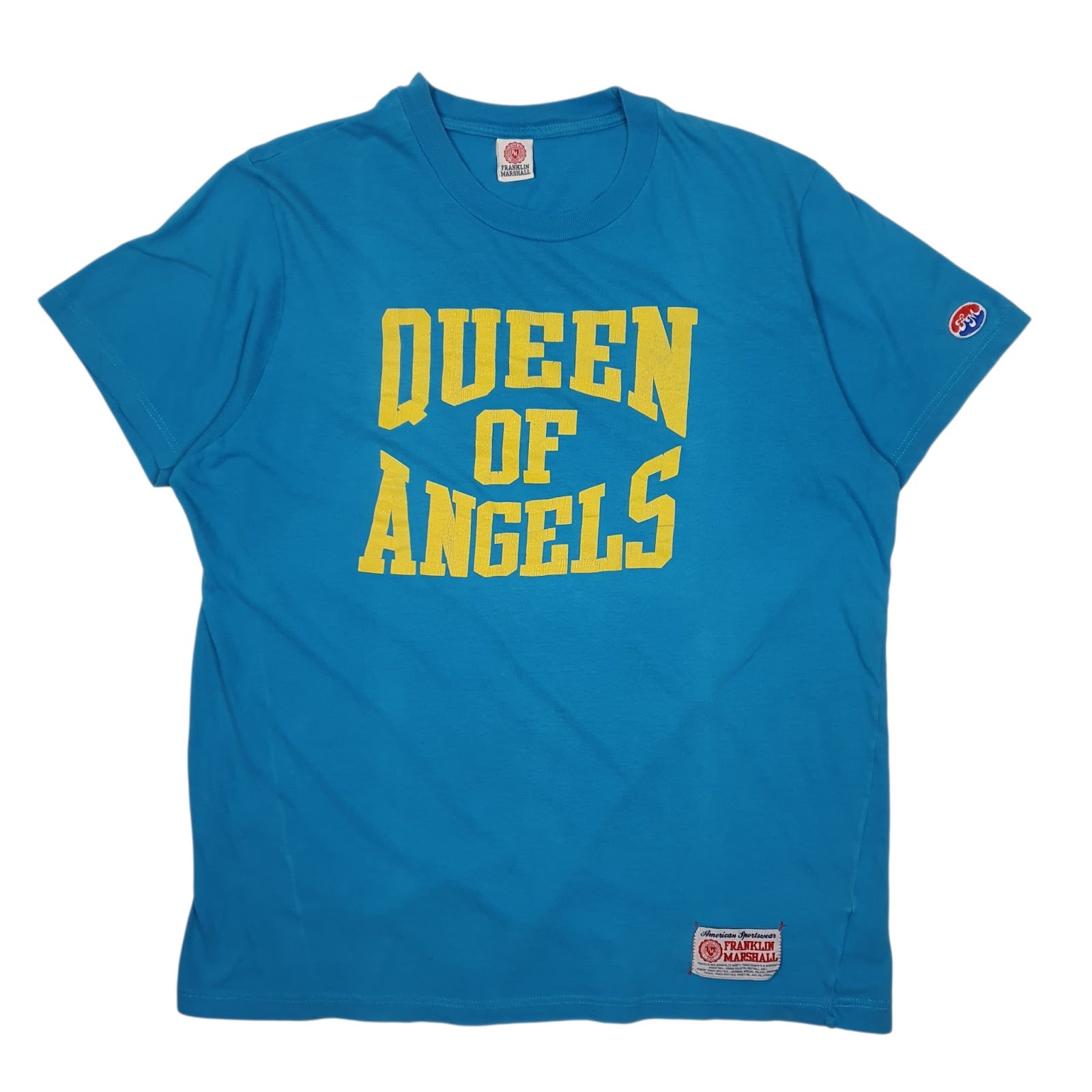 Mens Blue Franklin Marshall Queen of Angels Short Sleeve T Shirt