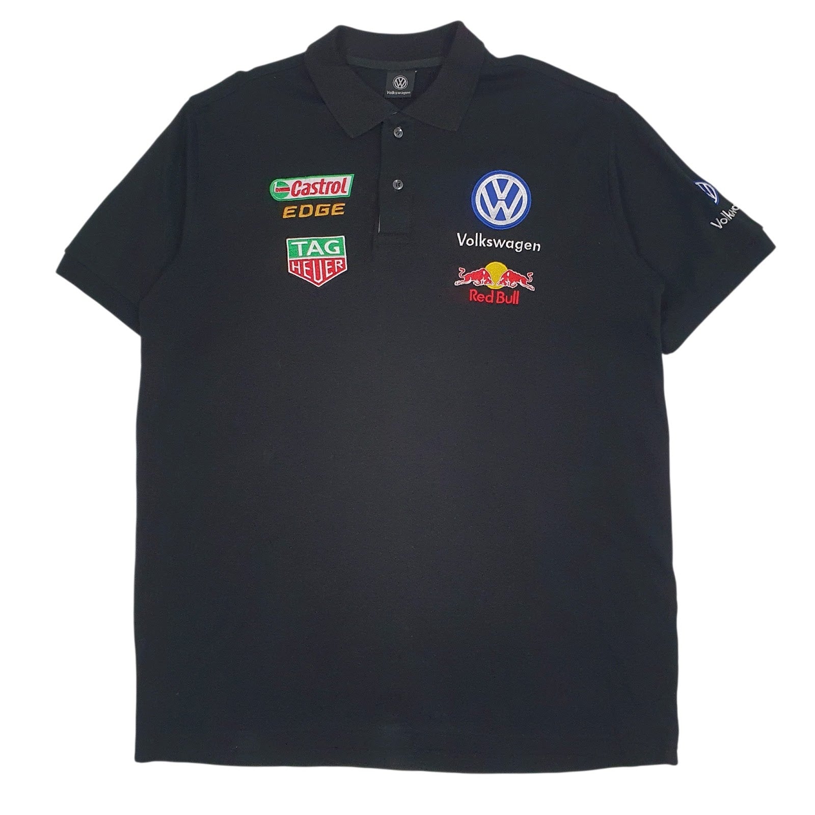 Mens Black Volkswagen  Short Sleeve Polo Shirt