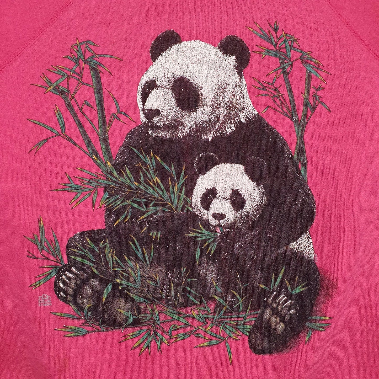 Womens Pink Tultex Graphic Vintage 90s Made In USA Crewneck Jumper