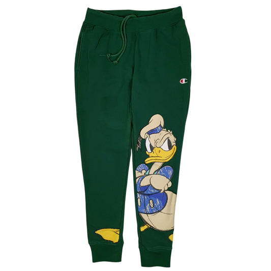Mens Green Champion Daffy Duck Reverse Weave Jogger Trousers