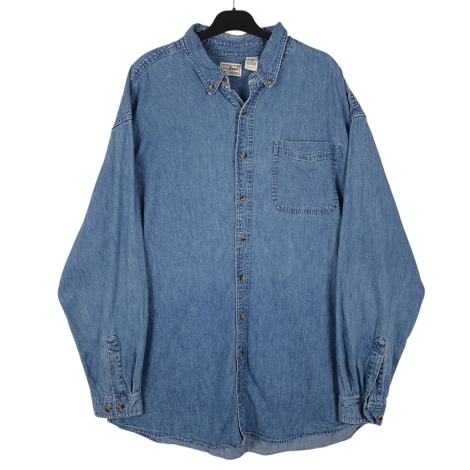 Mens Blue L.L.Bean Denim Long Sleeve Shirt
