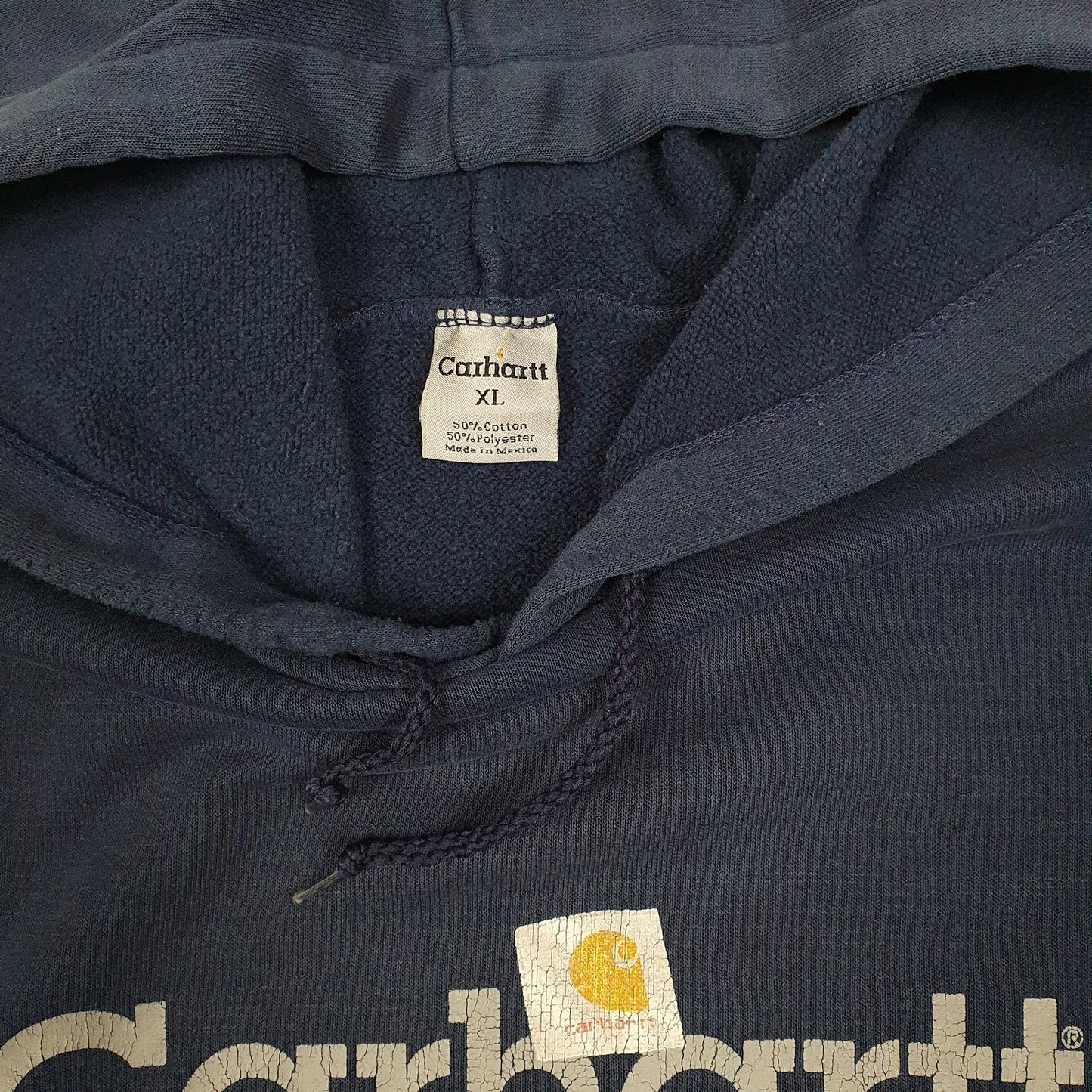 Mens Navy Carhartt K219 Hoodie Jumper