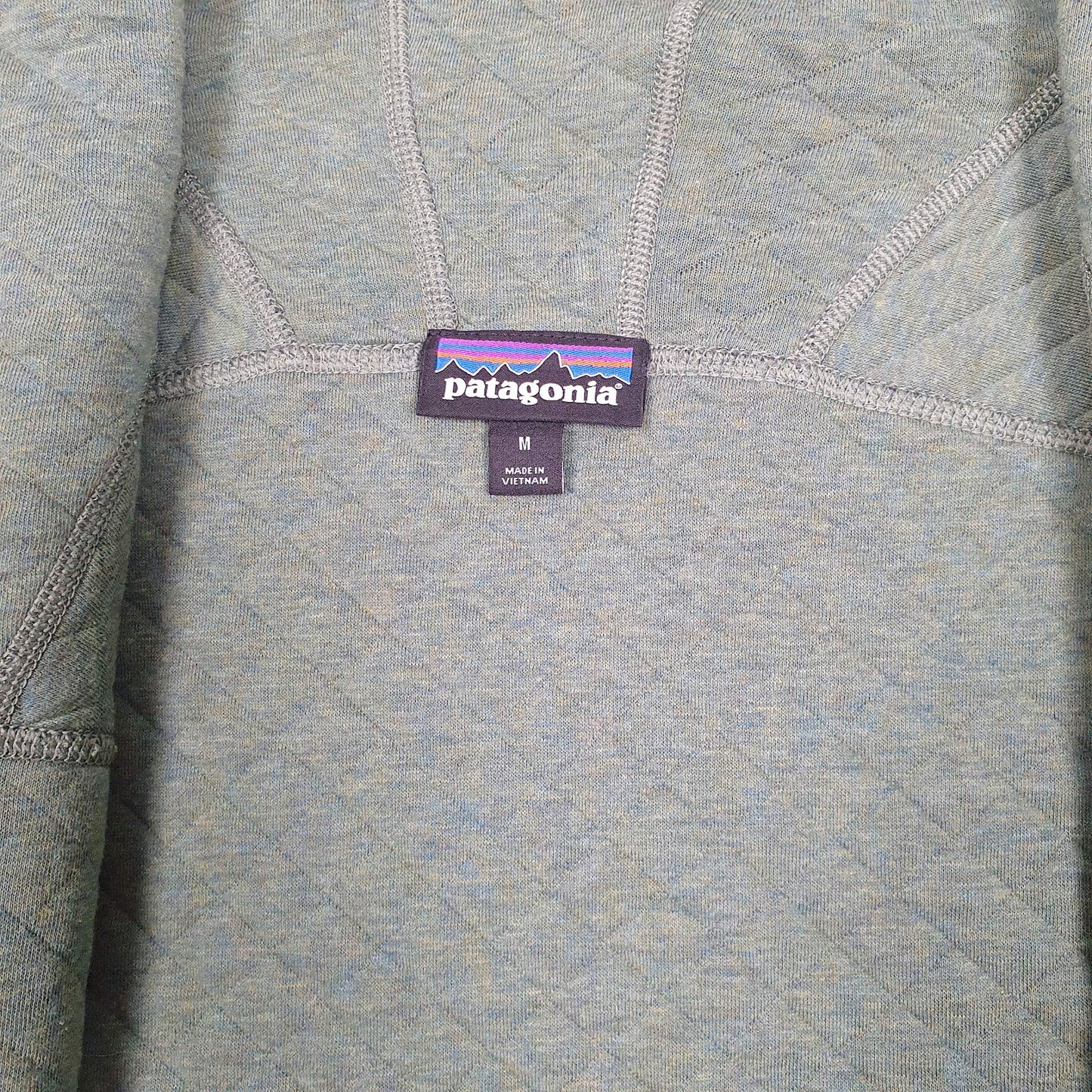 Womens Green Patagonia Quilt Hoodie Full Zip Jumper