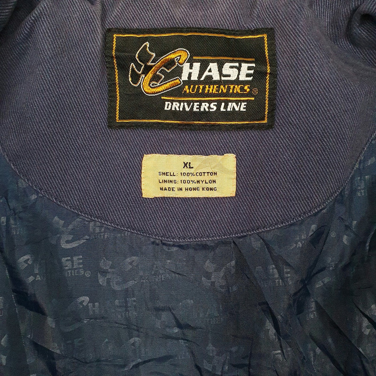 Mens Navy Chase Authentics Michael Waltrip SIGNED Vintage Napa  Coat