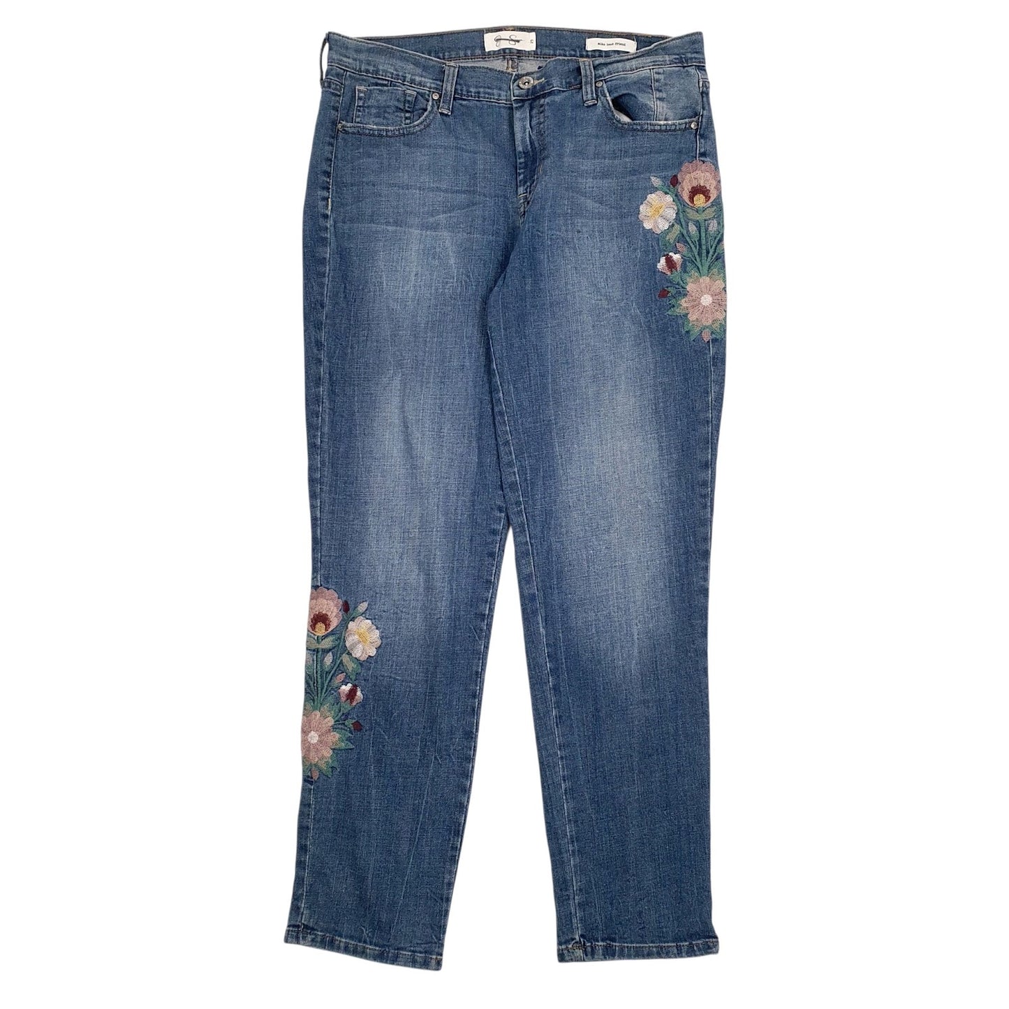 Womens Blue Jessica Simpson Embroidered Mika Beat Friend JeansW32 L28