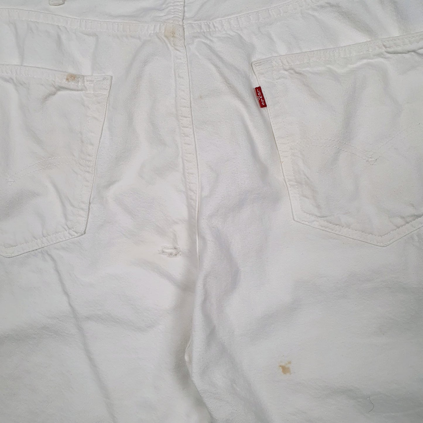 Mens White Levis 501  Shorts