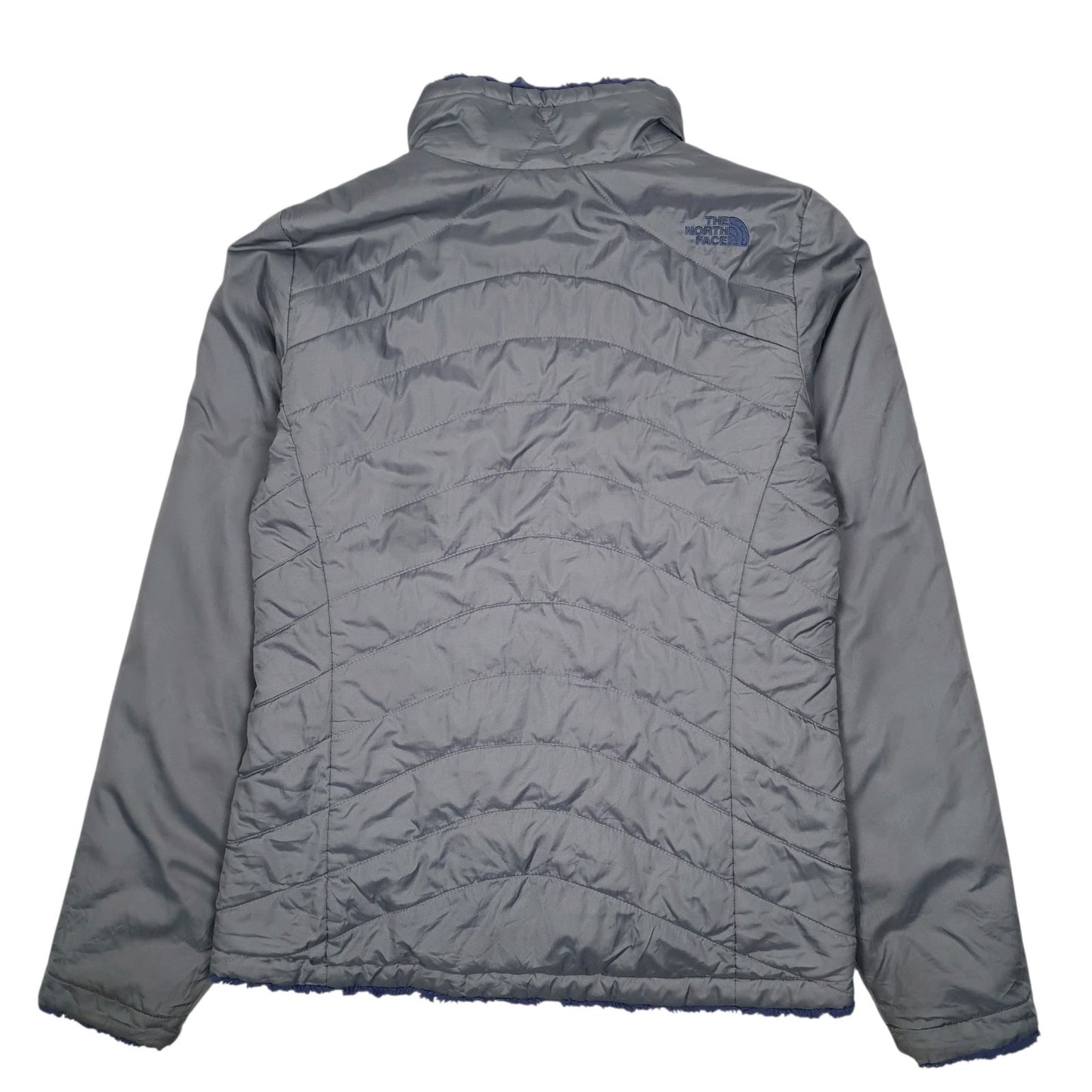 Womens Grey The North Face Reversible Fleece Crewneck Coat