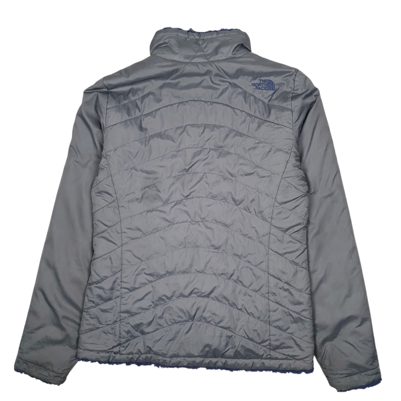Womens Grey The North Face Reversible Fleece Crewneck Coat