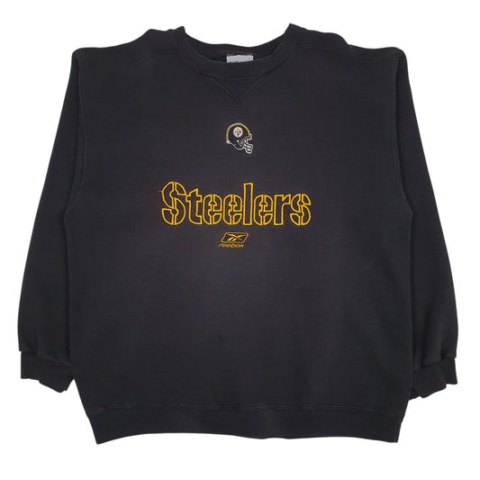 Mens Black Reebok NFL Philadelphia Steelers Crewneck Jumper