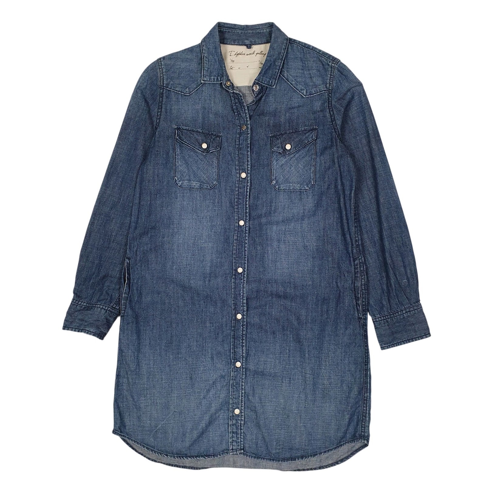 Womens Blue E Hyphen World Gallery Pd  Long Sleeve Dress