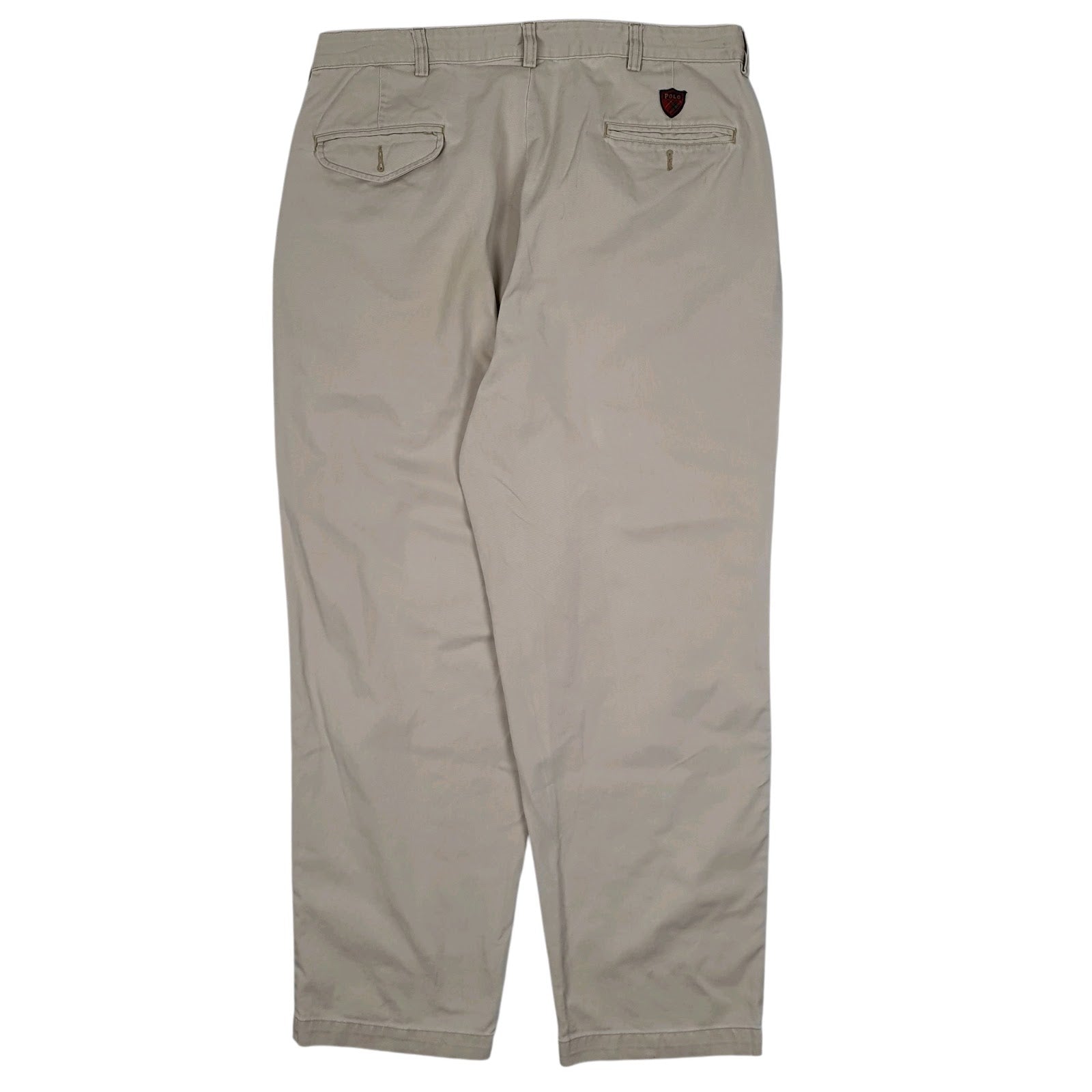 Mens Beige Polo Ralph Lauren Classic Golf Vintage 90s Double Pleated  Trousers