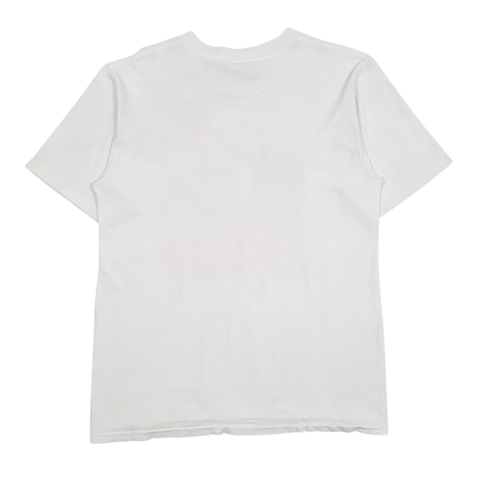 Mens White Oneita Single Stitch Vintage 90s Hoodie T Shirt