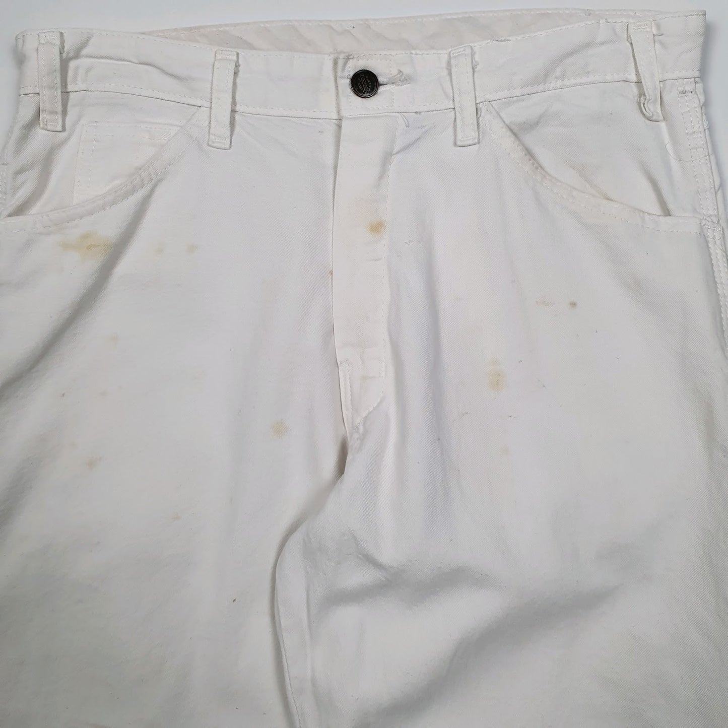 Mens White Dickies Painter  Trousers