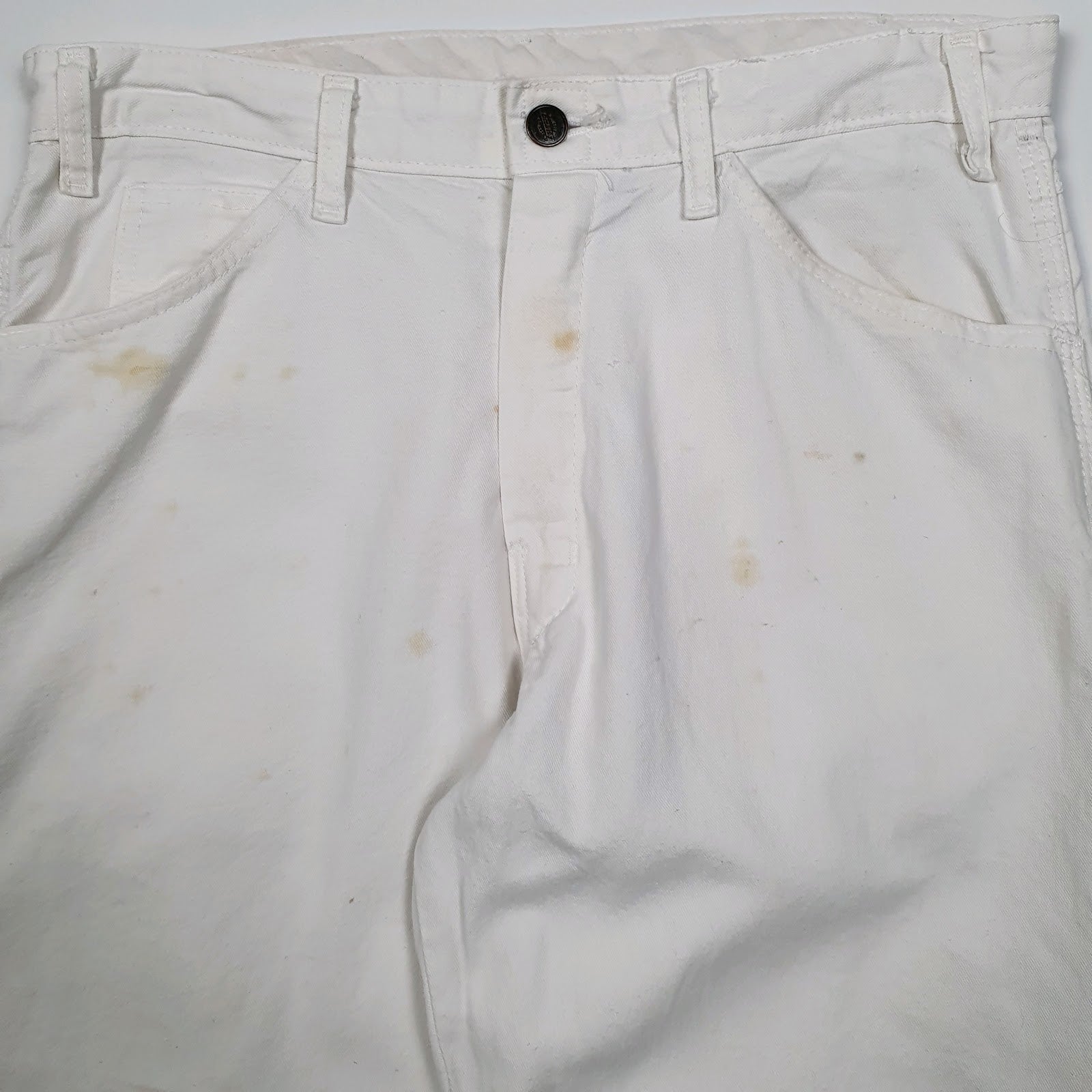 Mens White Dickies Painter  Trousers