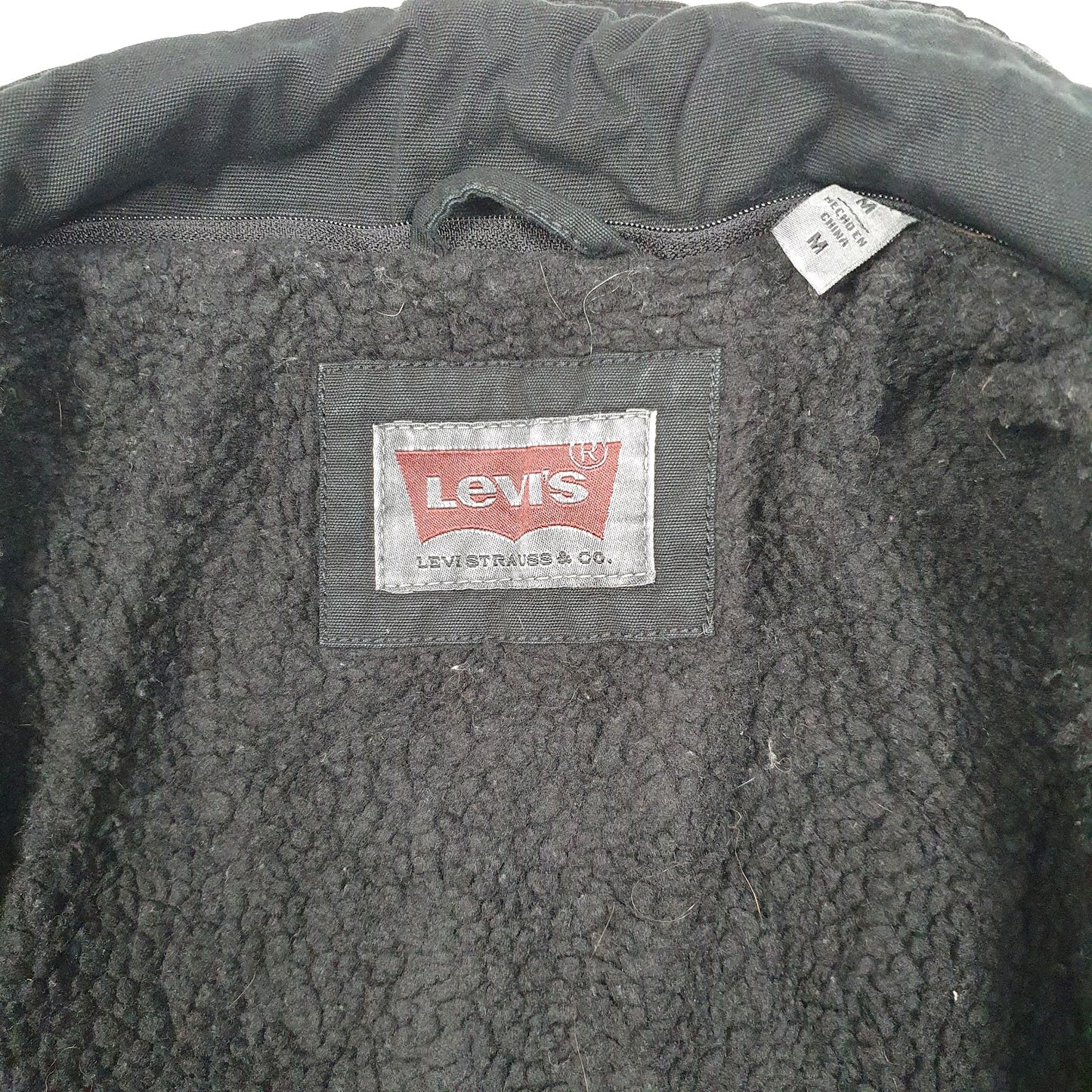 Mens Black Levis Workwear Military  Coat