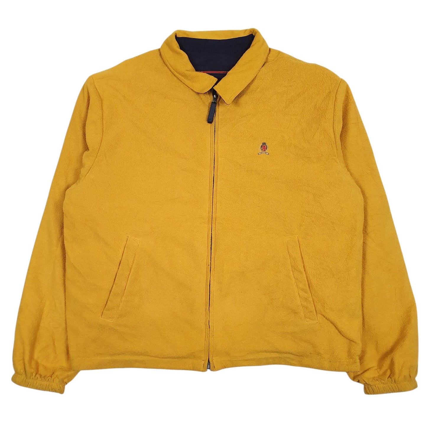 Mens Navy Tommy Hilfiger Vintage 00s Padded Reversable Fleece Crewneck Coat