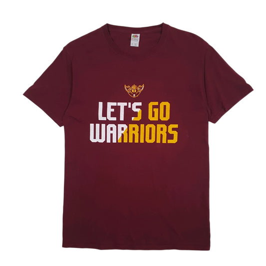 Mens Burgundy Fruit Of The Loom Indian Hills Warriors Football Short Sleeve T Shirt