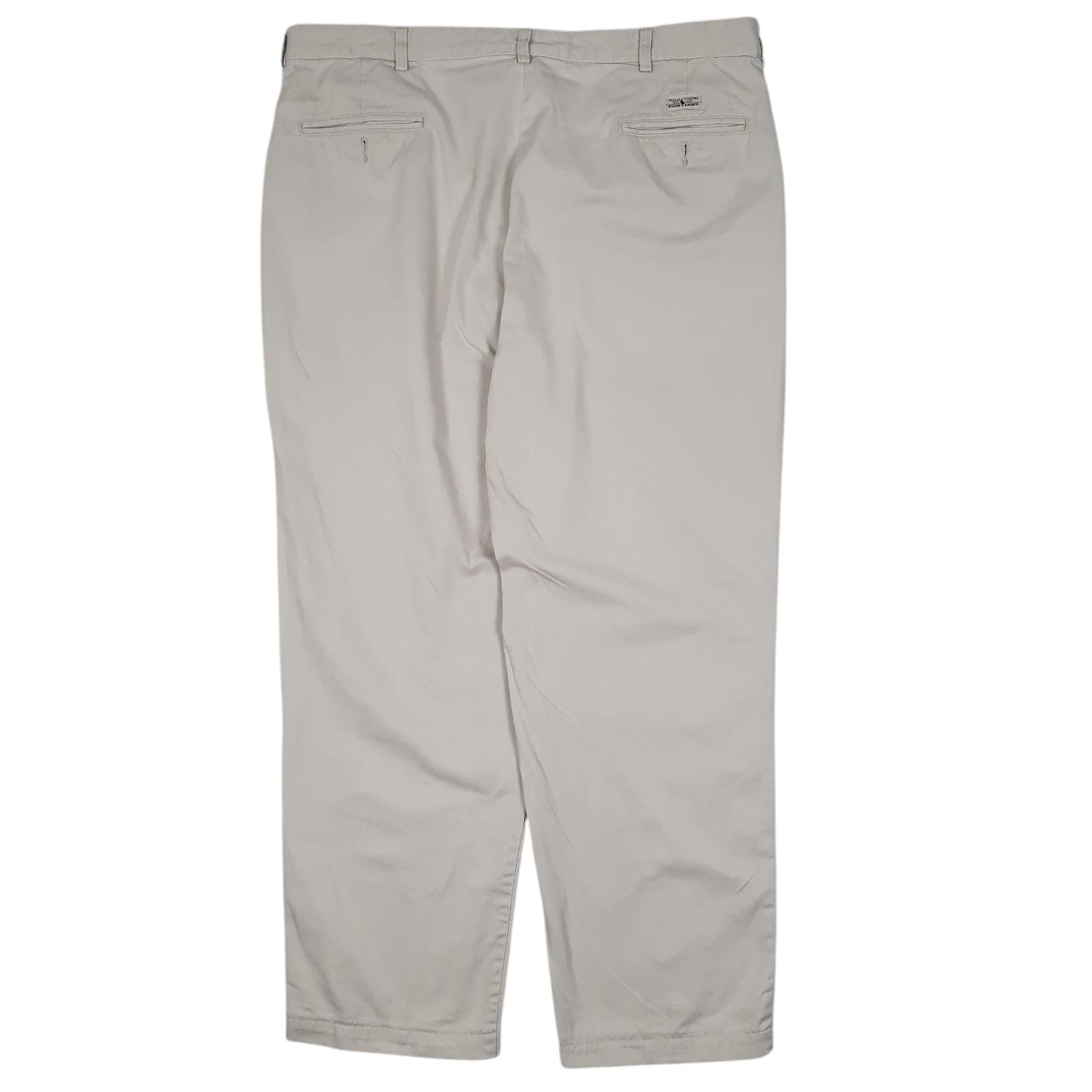 Mens Cream Polo Ralph Lauren Vintage 90s Hammond Pant Double Pleated  Trousers