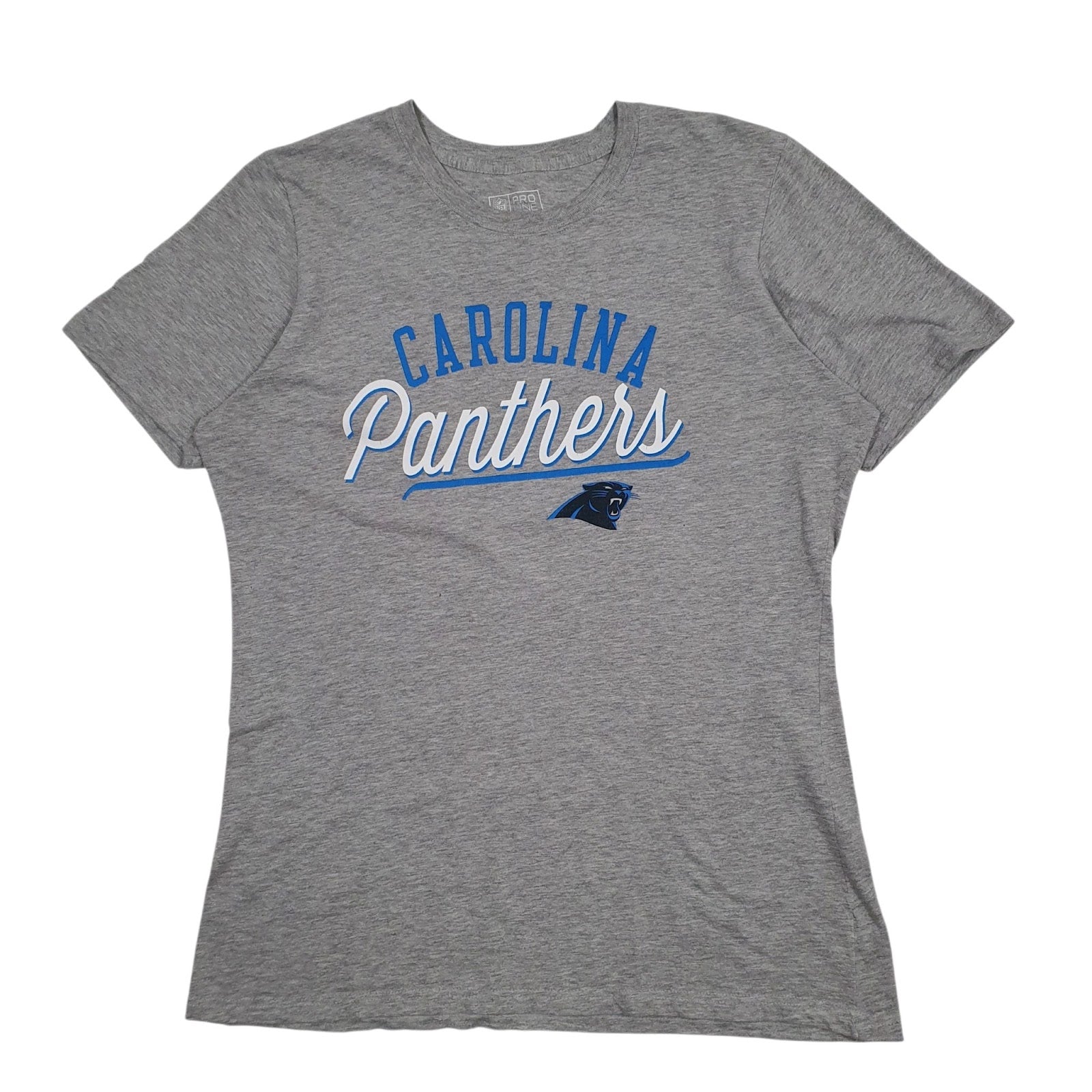 Womens Grey NFL Carolina Panthers Short Sleeve T Shirt