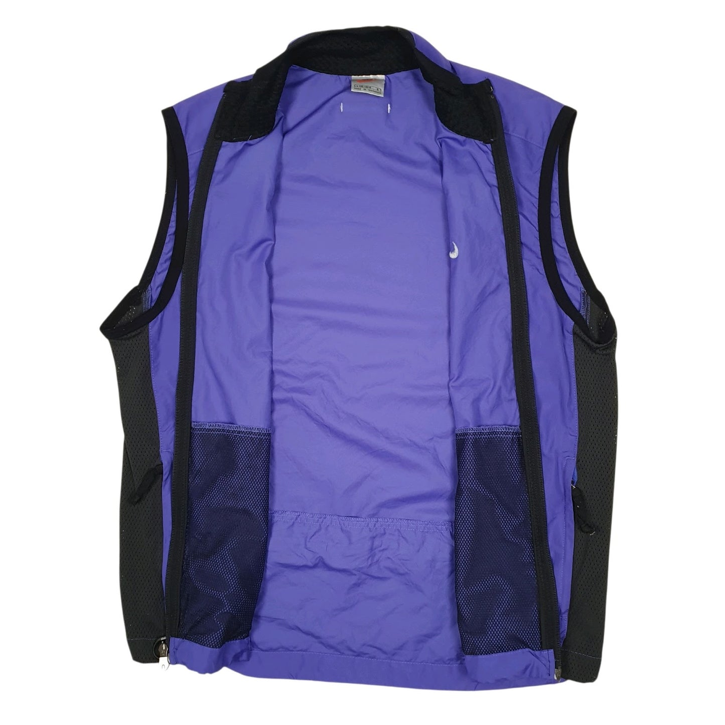Womens Purple Nike Vintage 90s Vest Bodywarmer Crewneck Coat
