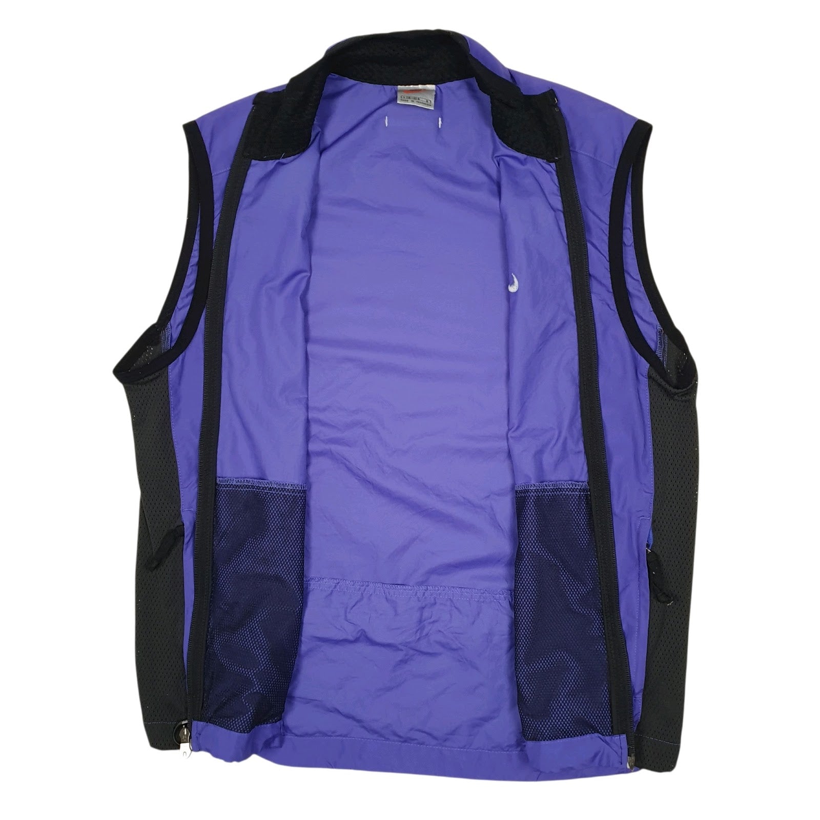Womens Purple Nike Vintage 90s Vest Bodywarmer Crewneck Coat