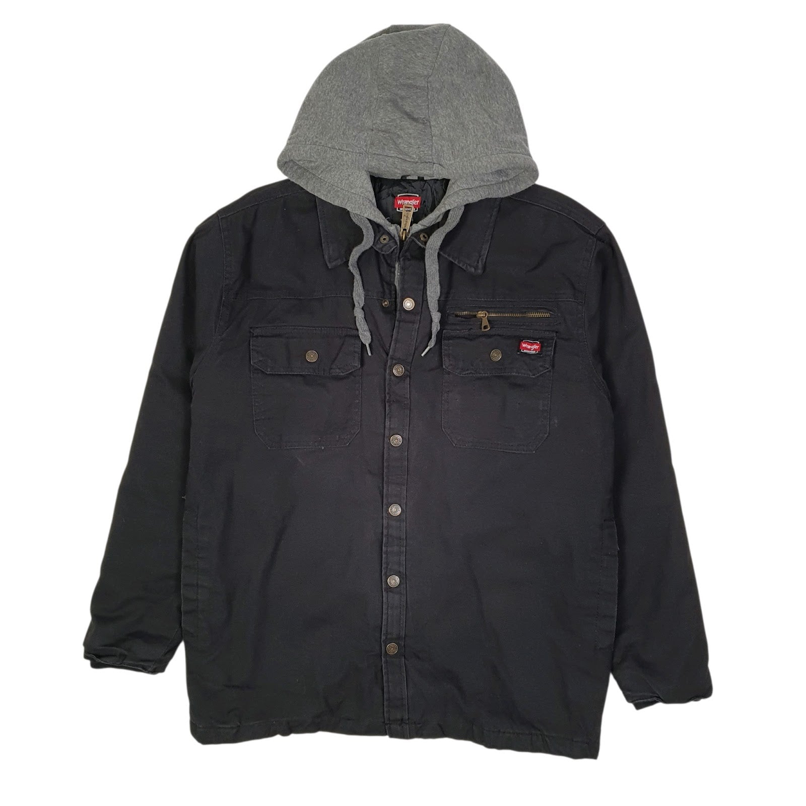 Mens Black Wrangler Chore Bomber Hoodie Windbreaker  Coat