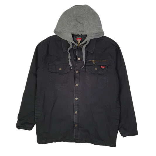 Mens Black Wrangler Chore Bomber Hoodie Windbreaker  Coat