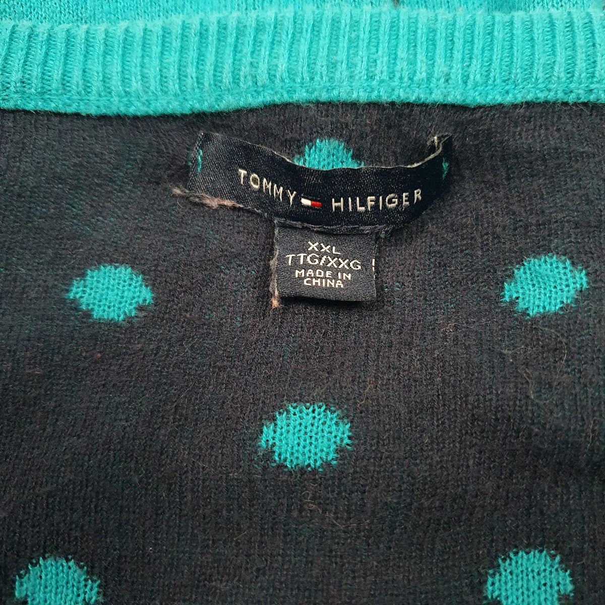 Mens Blue Tommy Hilfiger  V Neck Jumper