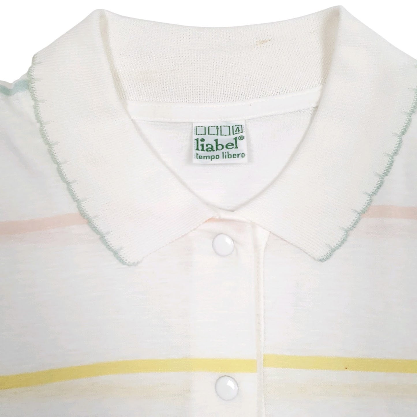 Mens White Liabel Vintage Made In Italy  Polo Shirt