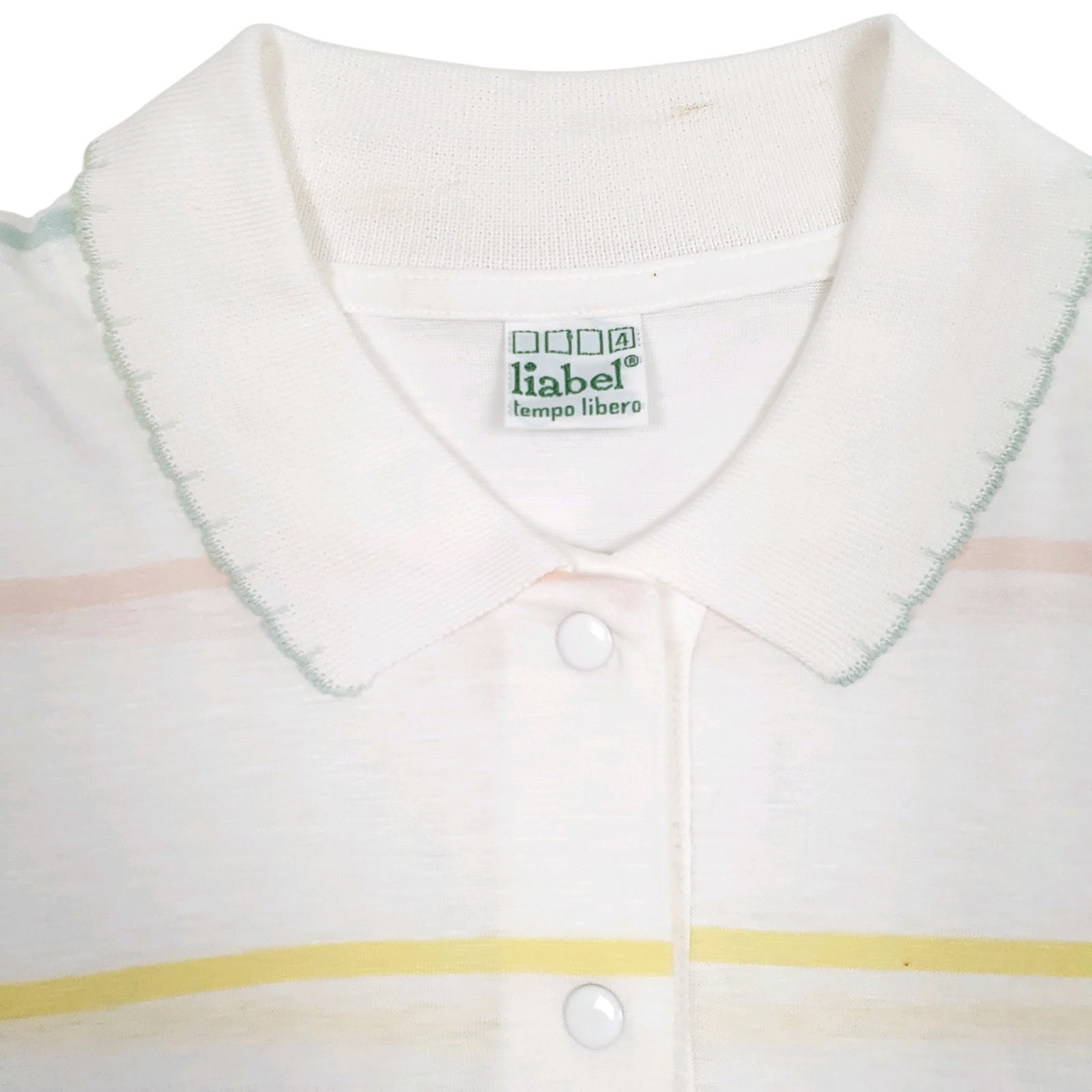 Mens White Liabel Vintage Made In Italy  Polo Shirt