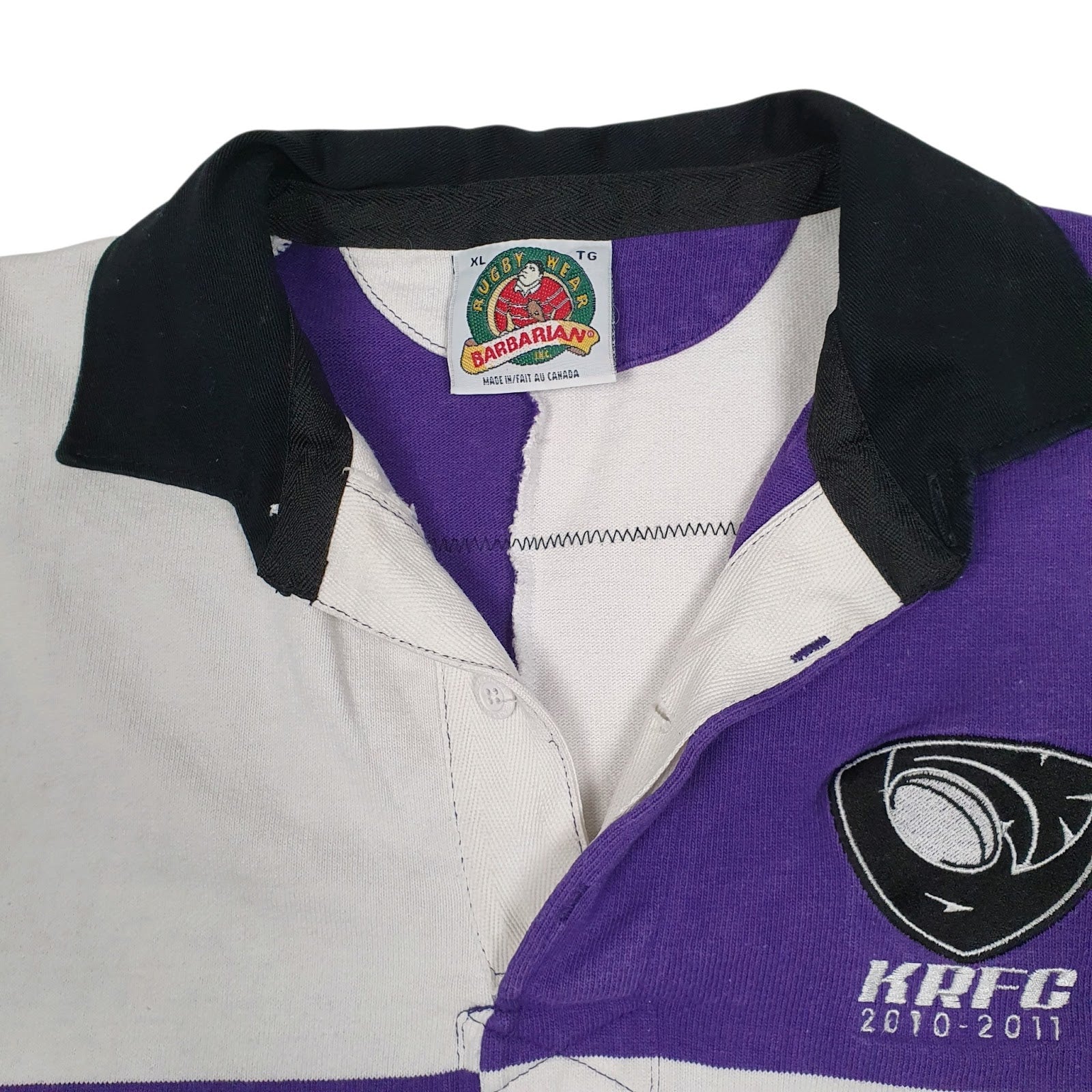 Mens White Barbarian Rugby  Polo Shirt