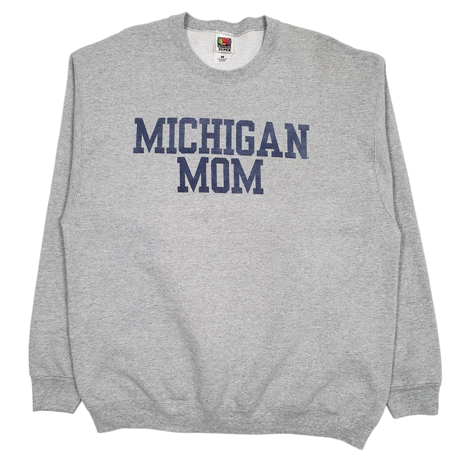 Womens Grey Fruit Of The Loom Michigan Mom Crewneck Jumper