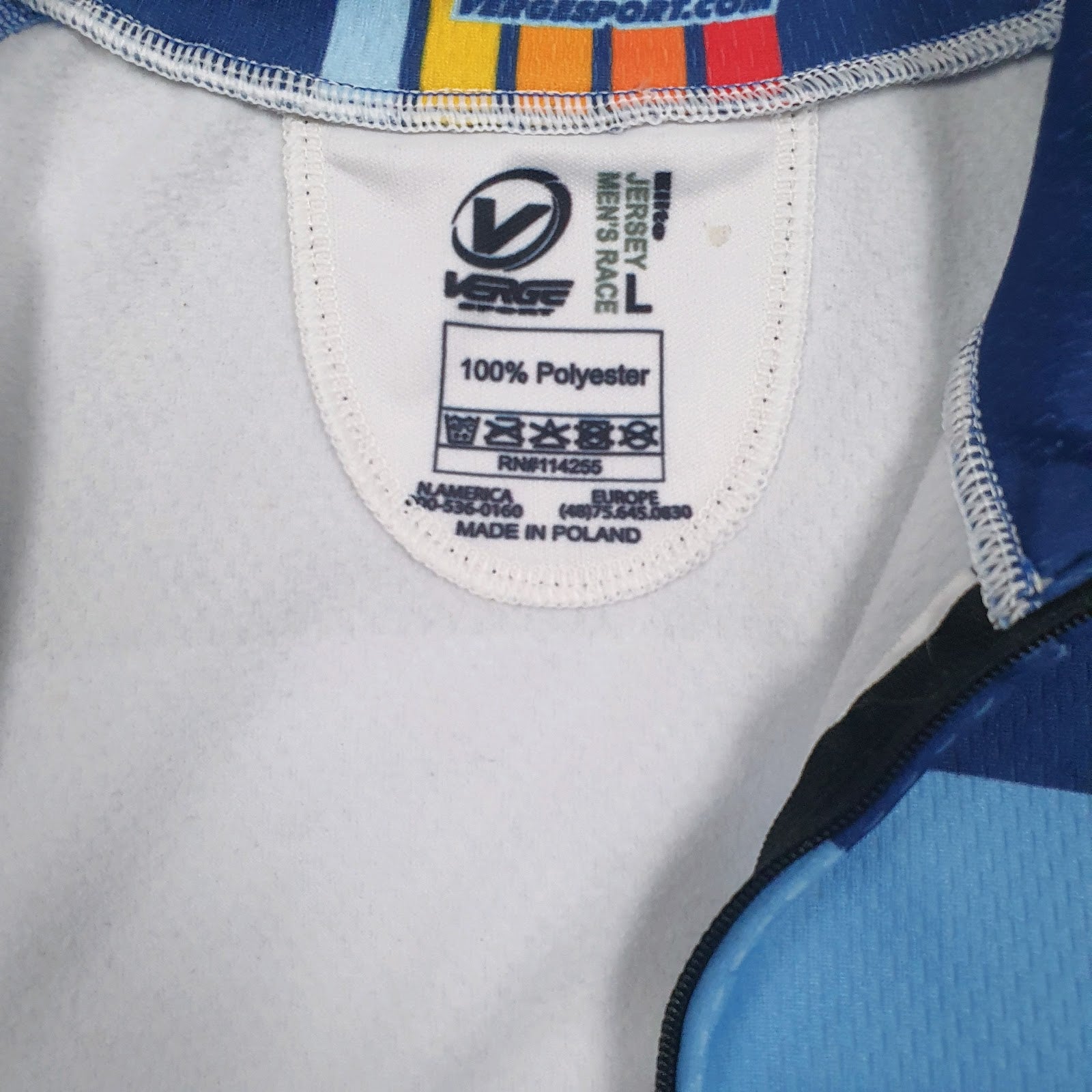 Mens Blue Verge Bike Jersey Full Zip Jumper