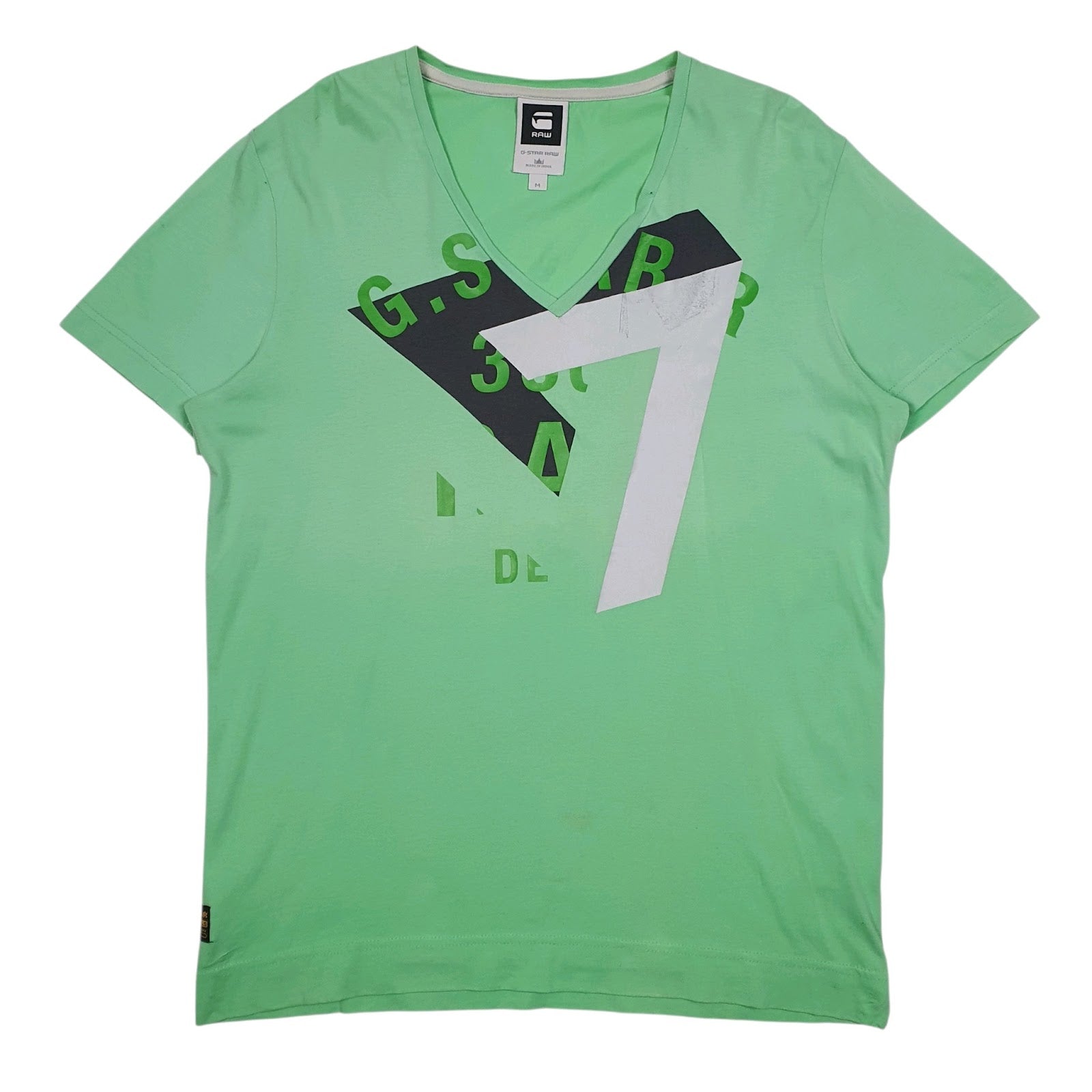Mens Green G Star Raw V Neck Short Sleeve T Shirt
