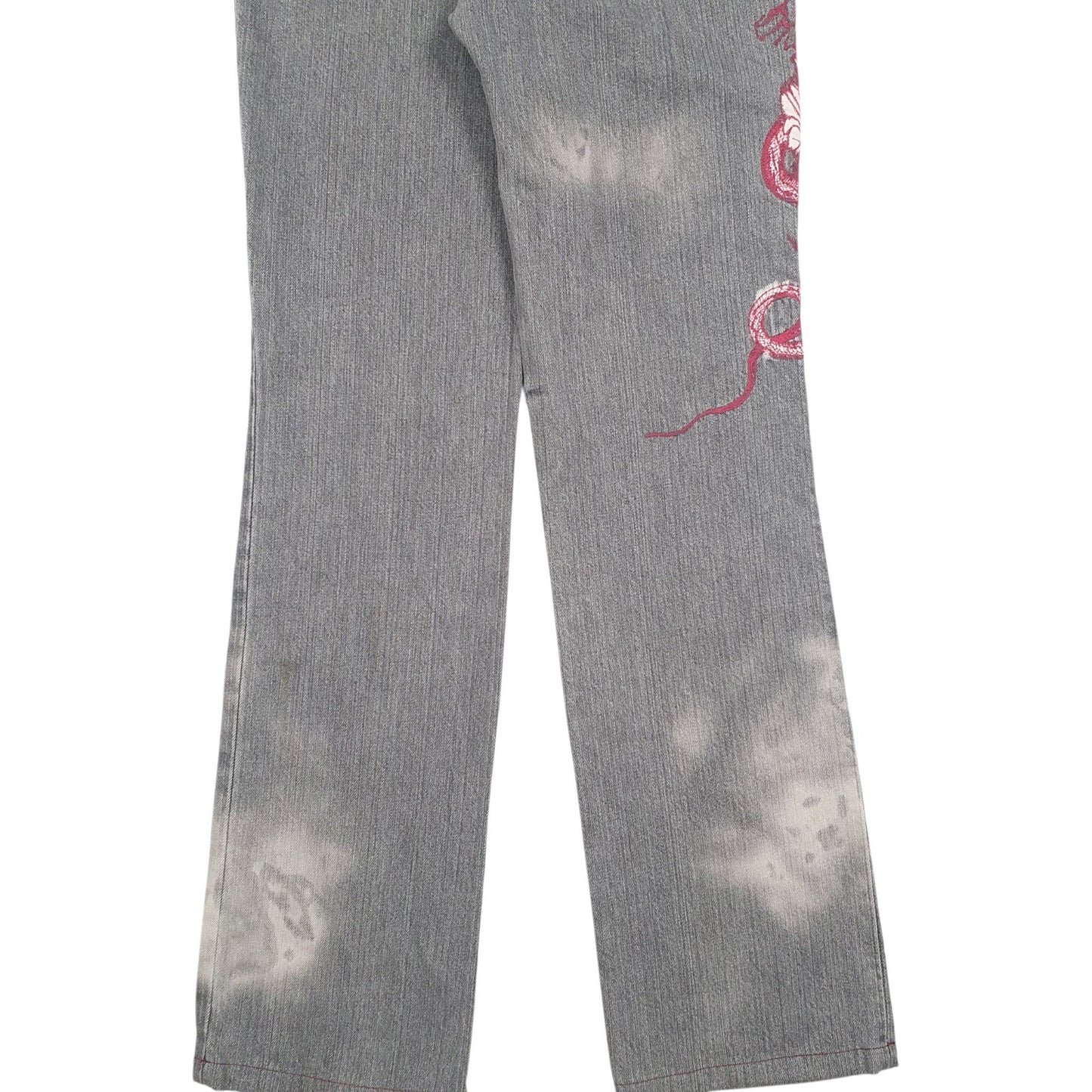 Womens Grey Cavalli Embroidered  Jeans