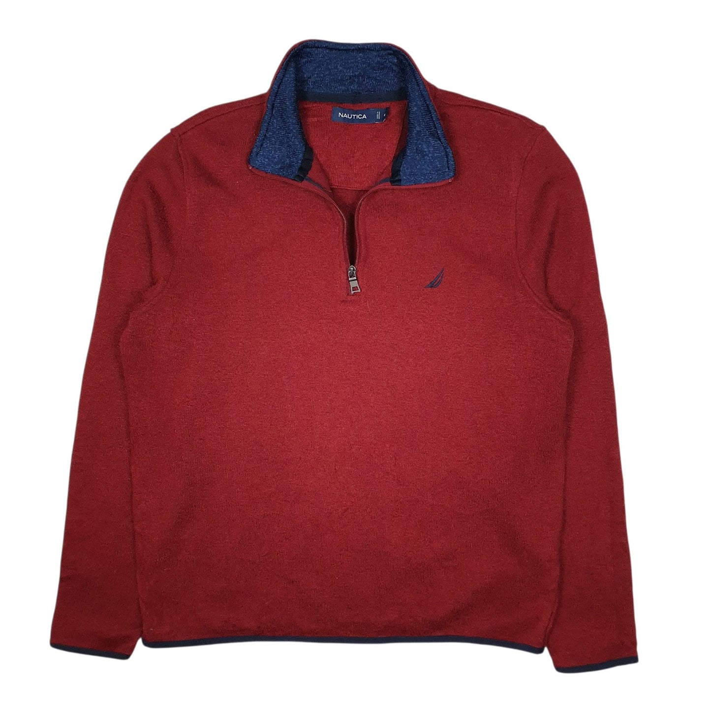 Mens Red Nautica  Quarter Zip Jumper
