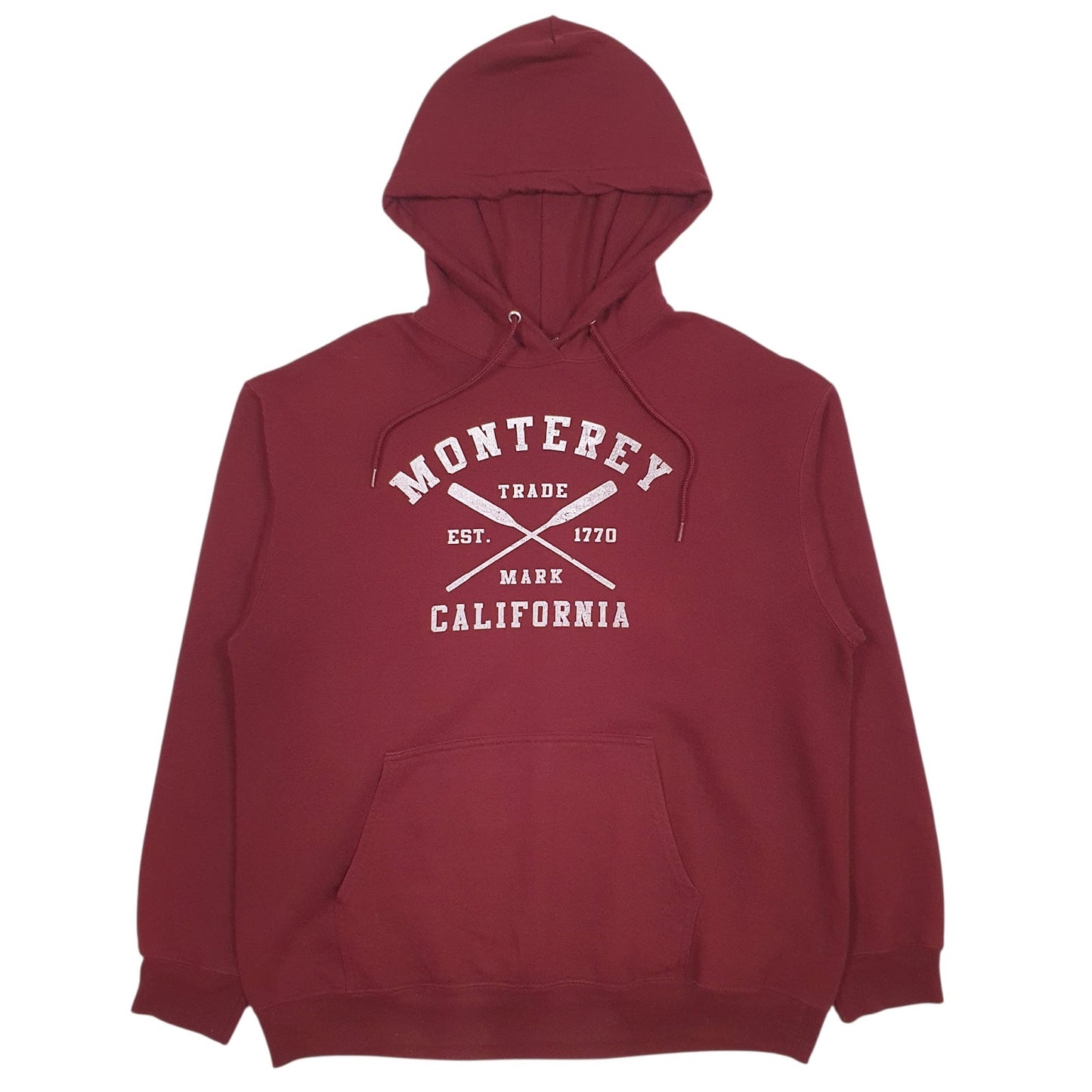 Mens Burgundy Port & Company  Hoodie Jumper