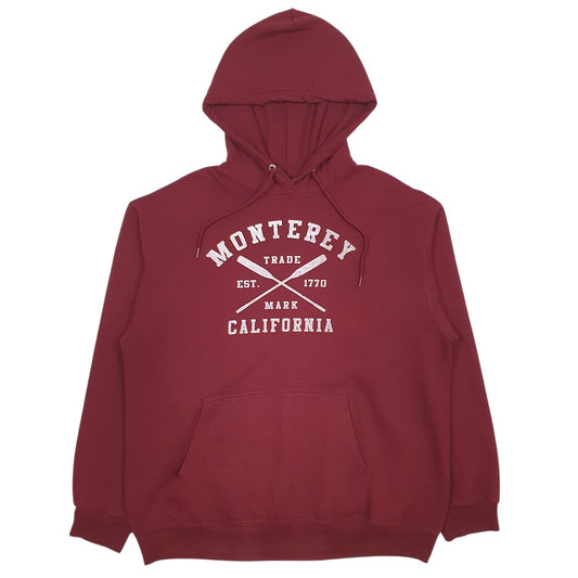 Mens Burgundy Port & Company  Hoodie Jumper