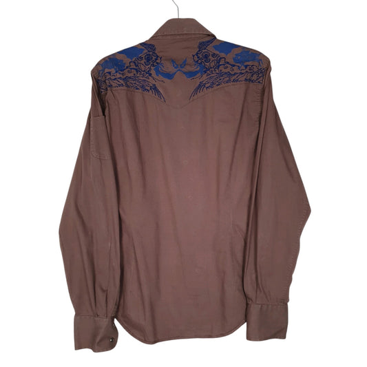 Mens Brown Diesel Western Cowboy  Shirt