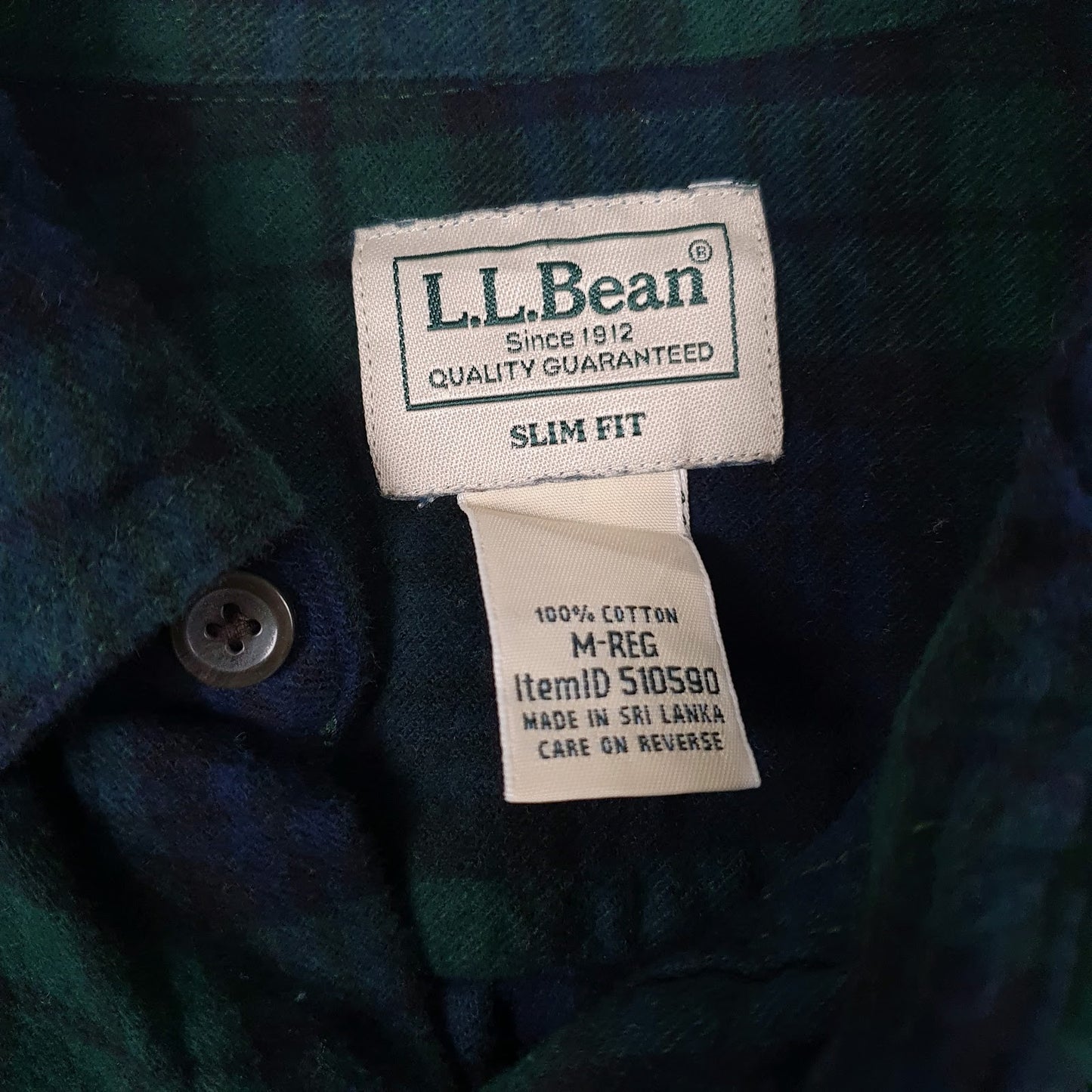 Mens Navy L.L.Bean Flannel  Shirt