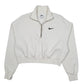 Womens White Nike Crop Top Quarter Zip Jumper