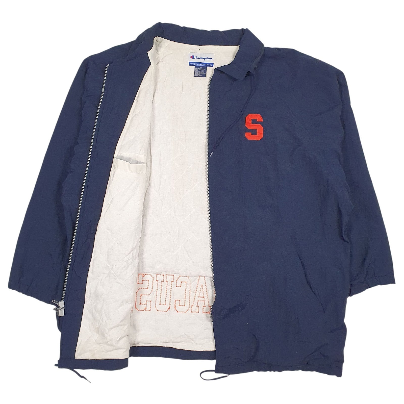 Mens Navy Champion Vintage 90s Syracuse  Coat