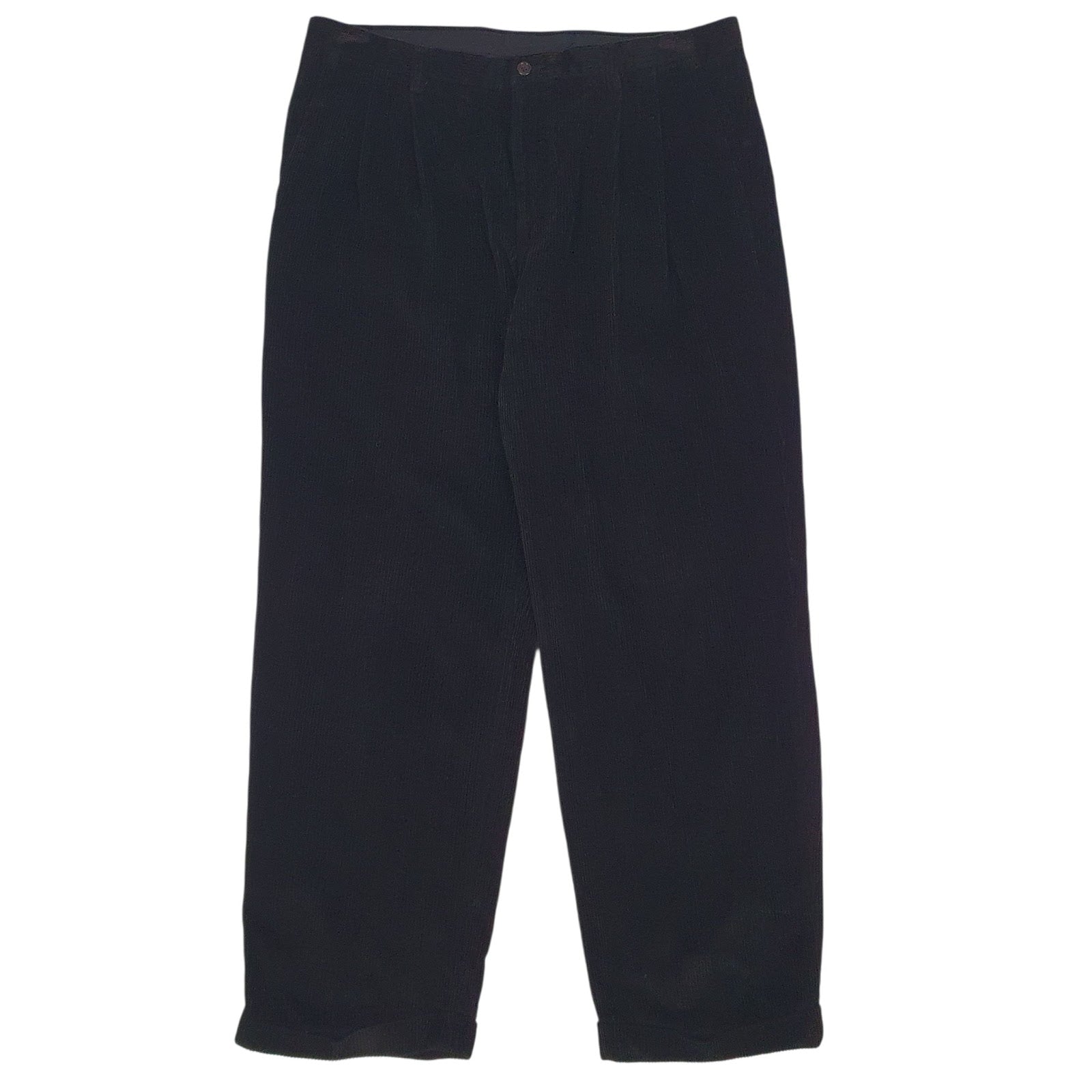 Mens Black Nautica Rigger Pleated Corduroy Trousers