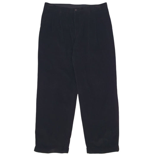 Mens Black Nautica Rigger Pleated Corduroy Trousers