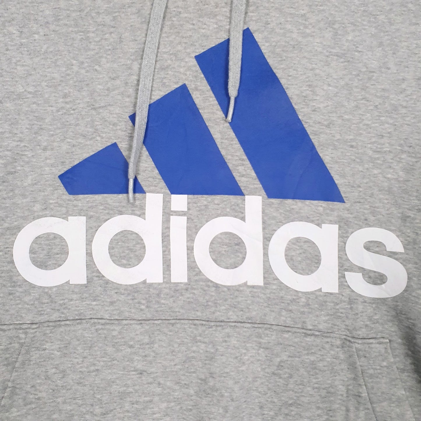 Mens Grey Adidas Spellout Hoodie Jumper
