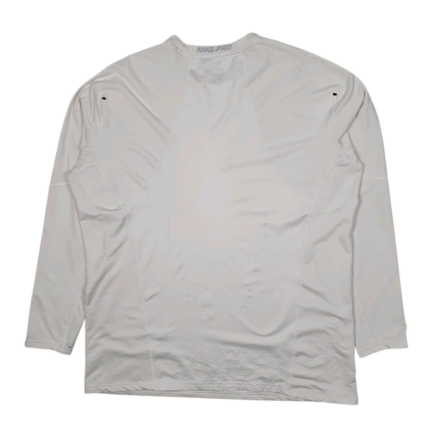 Mens White Nike Pro Hyperwarm Hoodie T Shirt