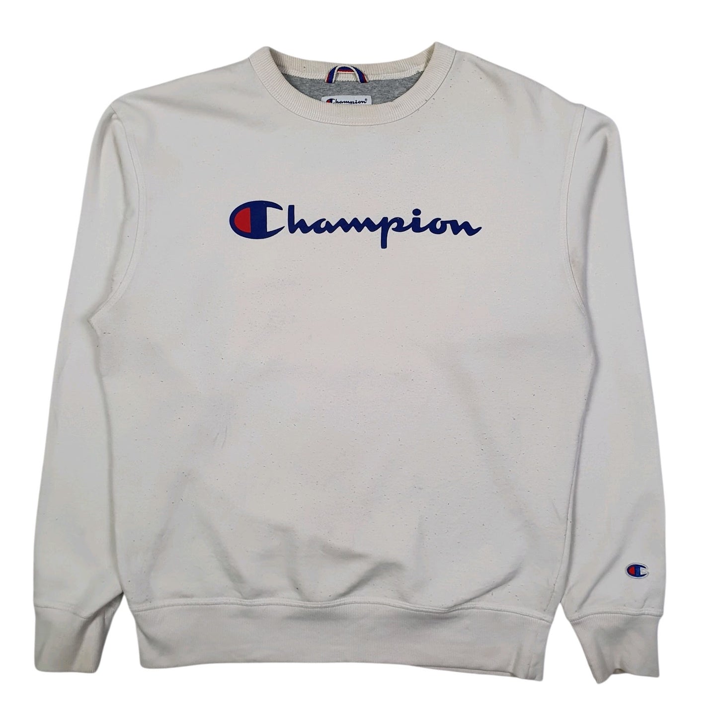 Mens White Champion  Crewneck Jumper